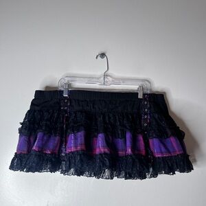 Tripp NYC Y2K Goth Grunge Plaid Mini Skirt Size XL Womens
